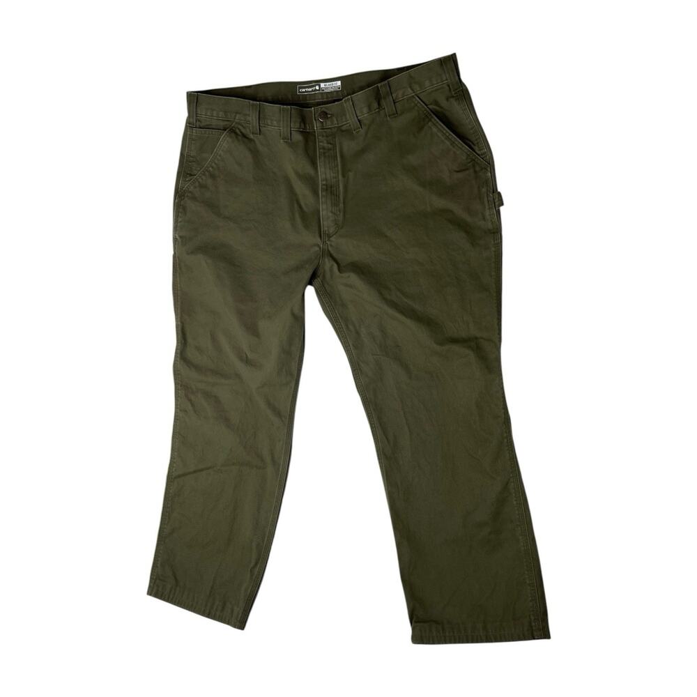 Carhartt Rugged Flex Pant Men's 44x30 Green Relaxed Twill Utility Pants B324 EUC